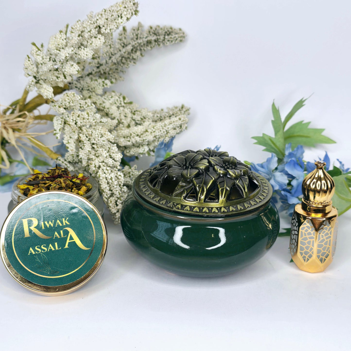 Pack Mini Trésor: Mini Mibkhara au choix + 25g Sarghina + Dihn ou Musc au choix