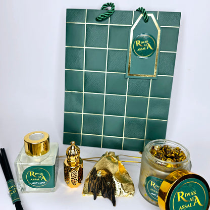 Pack Prestige: 50g Sarghina + 4g Oud + Diffuseur au choix + Dihn ou Musc au choix