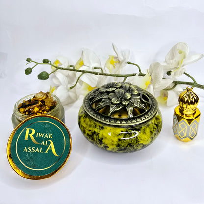 Pack Mini Trésor: Mini Mibkhara au choix + 25g Sarghina + Dihn ou Musc au choix