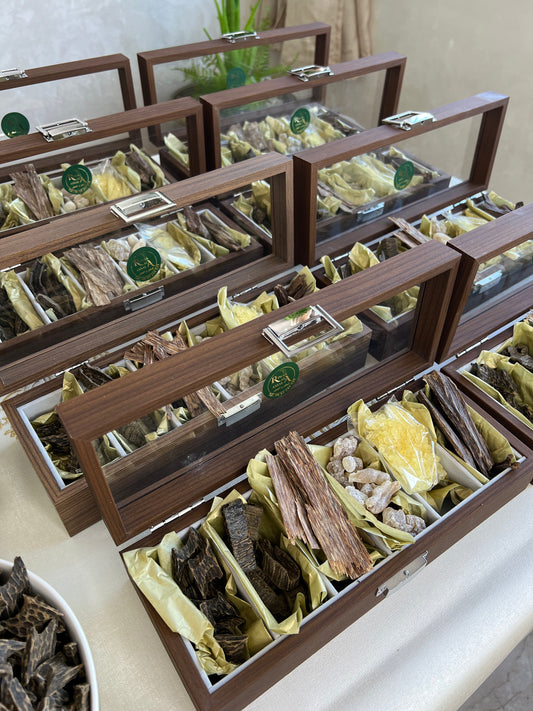 Box Al Fakhama – Coffret Oud & Louban & Maska & Sarghina (بوكس الفخامة – عود & لبان & مسكة & سرغينة) Riwak Al Assala